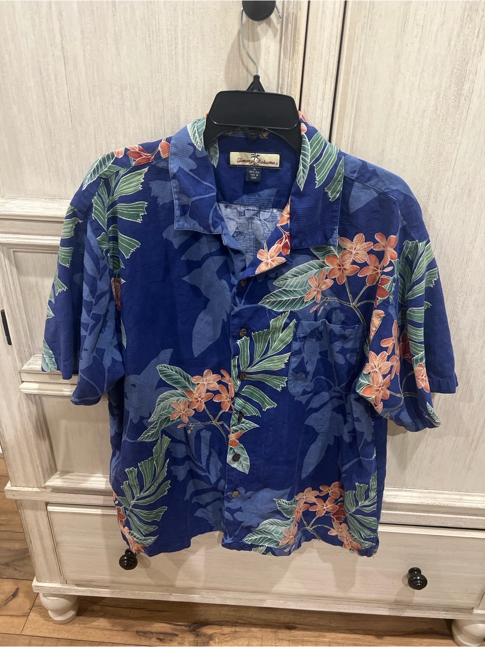 Tommy Bahama Royal Blue Tropical Floral Short-Sleeve Camp Shirt